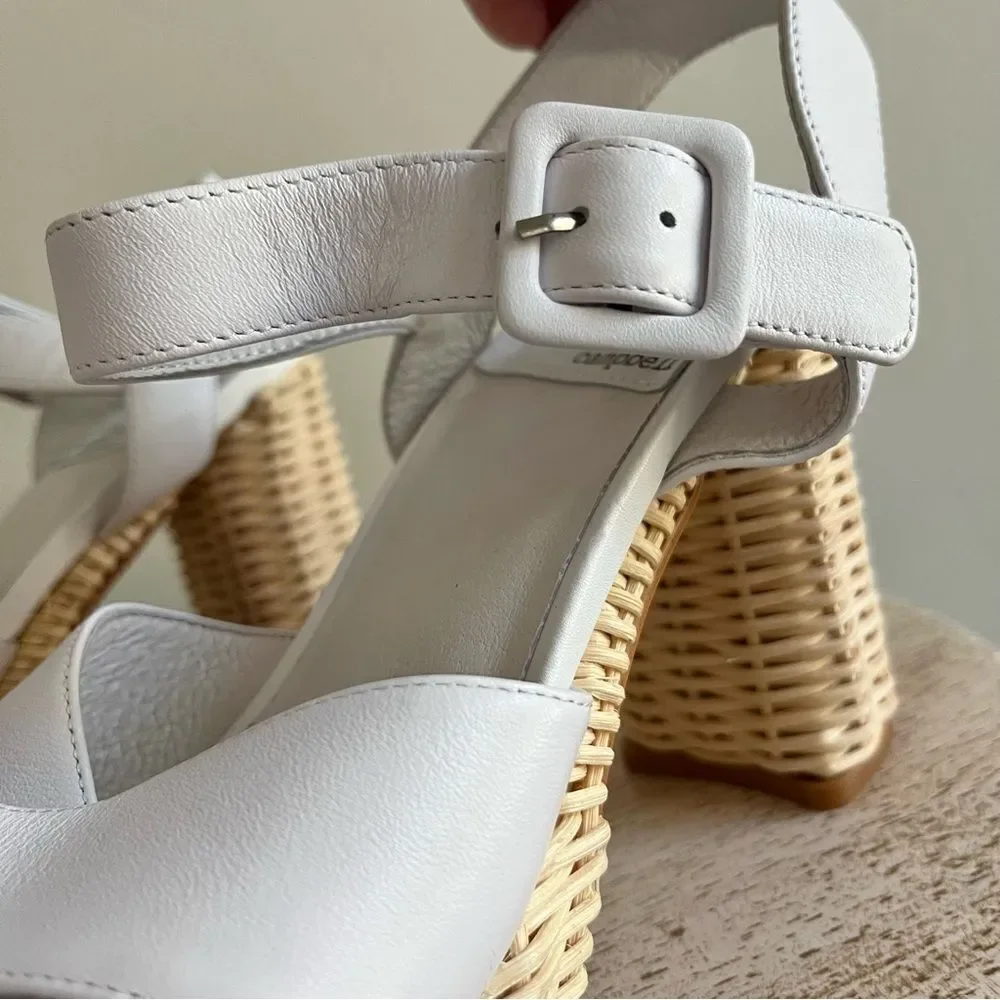 Jeffrey Campbell Amma Platform Sandals in White and Tan Size 10, NWOB - Picture 8 of 14